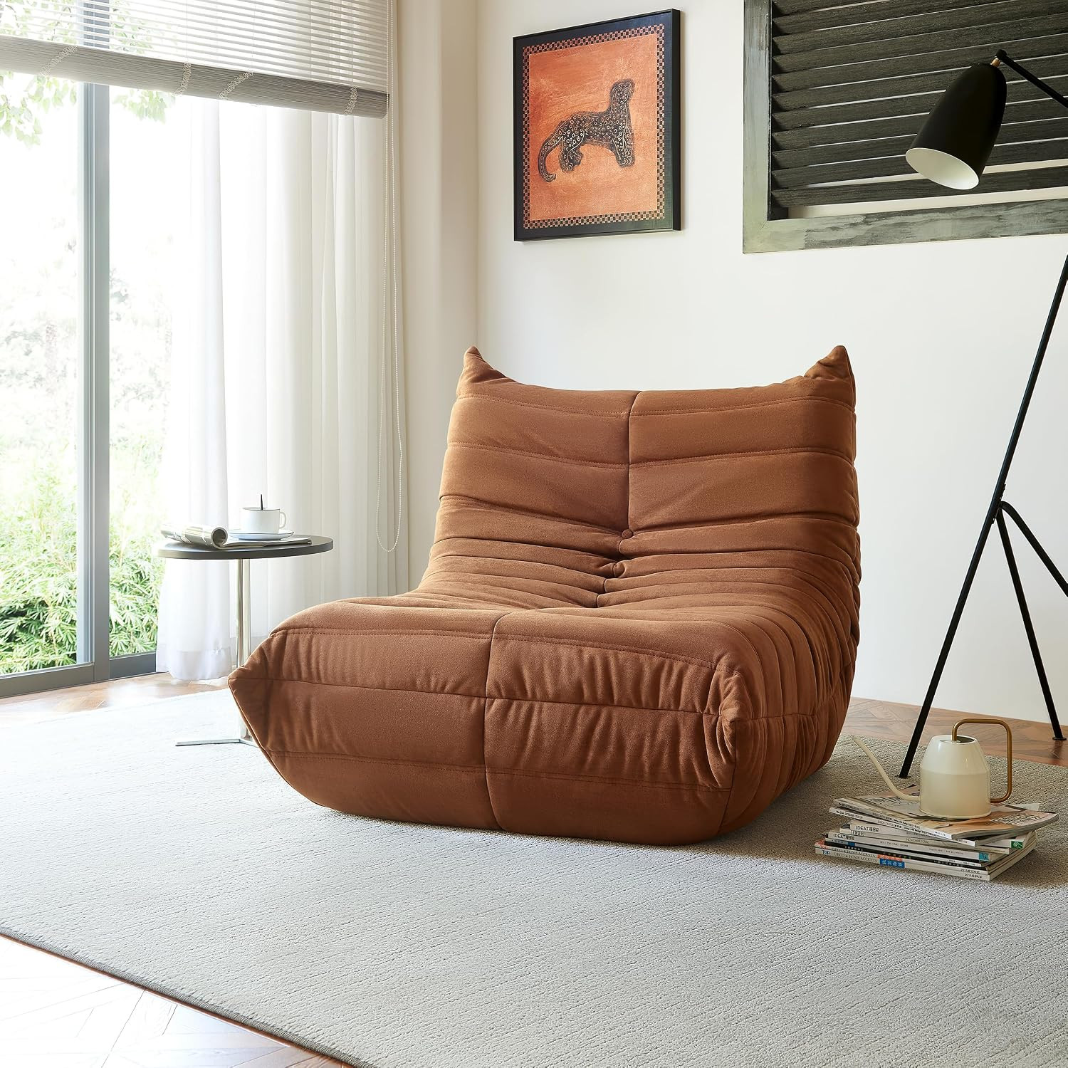 Green Bean Bag Chair - Corner Sofa, Fireside Floor Couch for Living Room, Bedroo