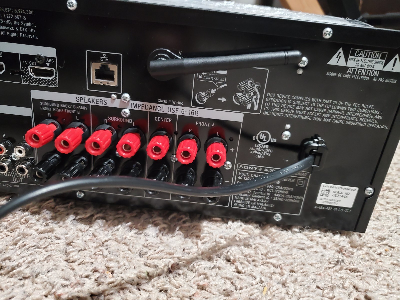 Sony STR- DN840 7.2 Multi-Channel AV Receiver, READ
