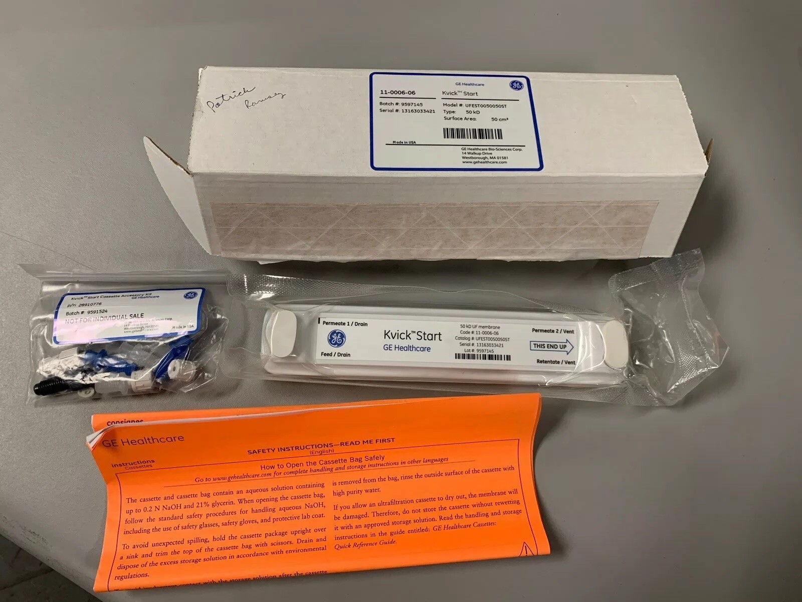 GE Healthcare 11-0006-06 Kvick Start Ultrafiltration Cassette UFEST0050050ST