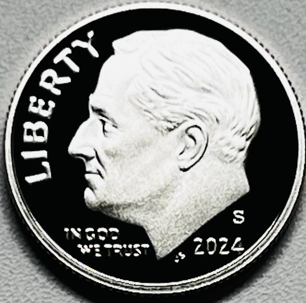 2024 S 10C PROOF ROOSEVELT DIME GEM DEEP CAMEO COIN