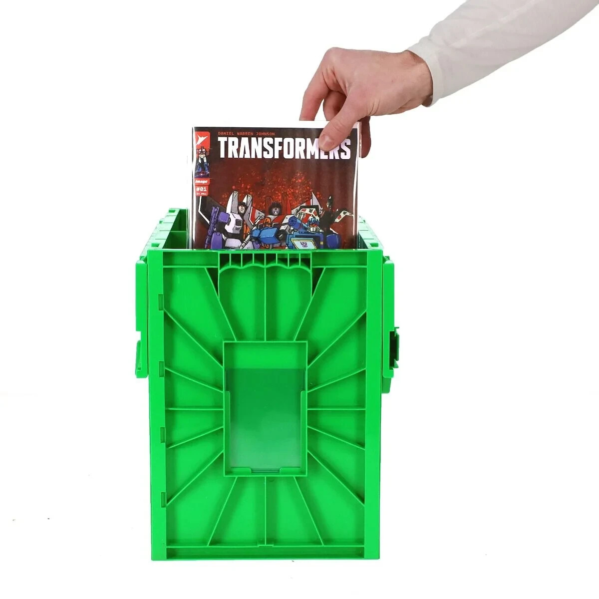 3 BCW Green Short Comic Book Bin -Heavy Duty Acid Free Plastic Stackable Box