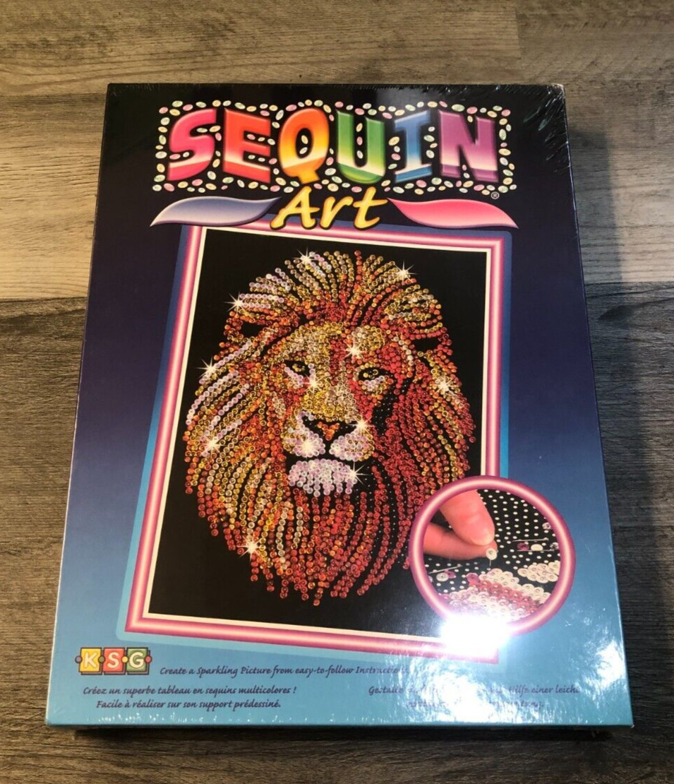 KSG Sequin Art Lion Sparkling Arts and Crafts Kids Sealed Brand New