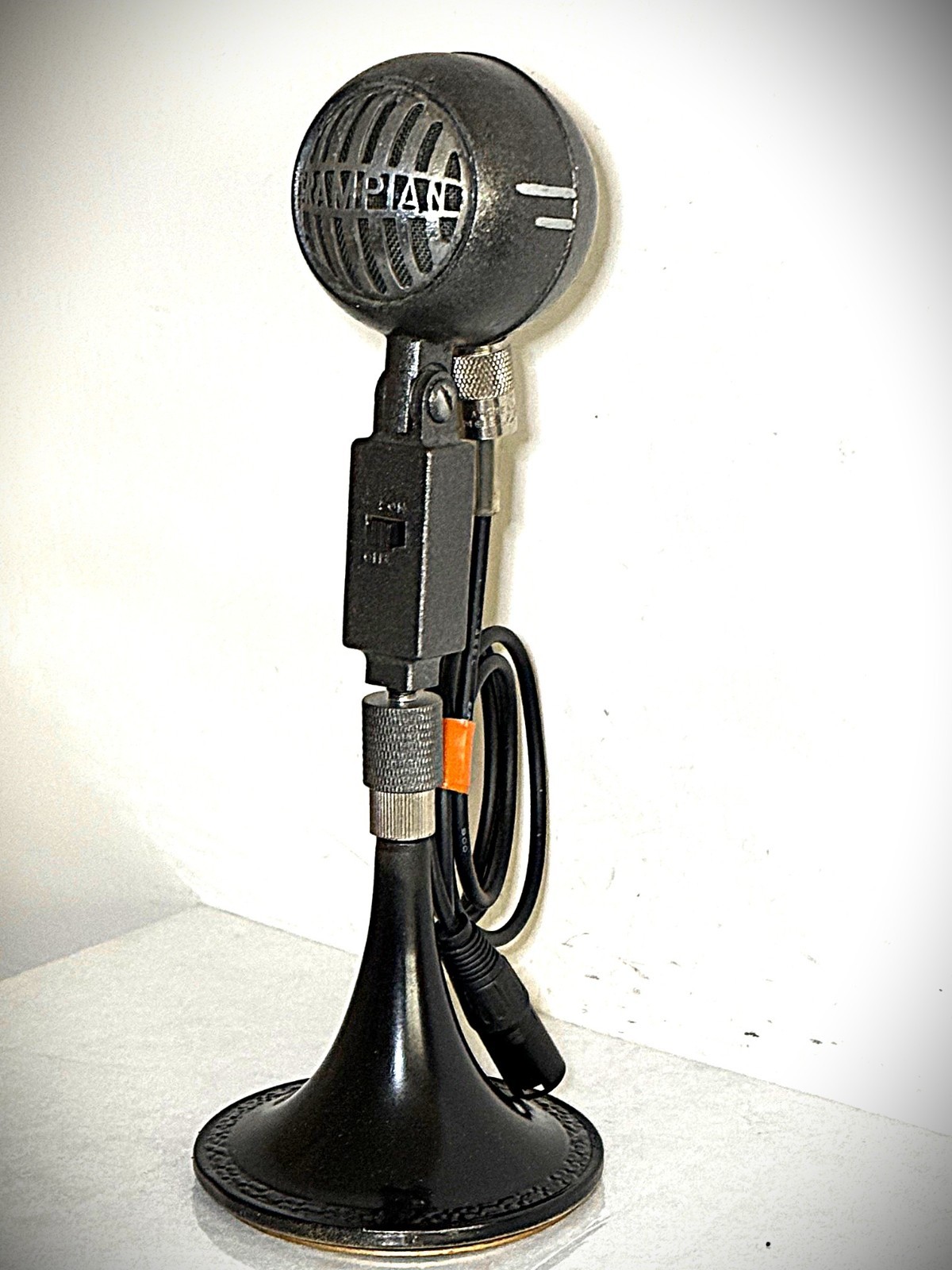 Rare 1940's Grampian Moving Coil Dynamic microphone, working, w/cable & base