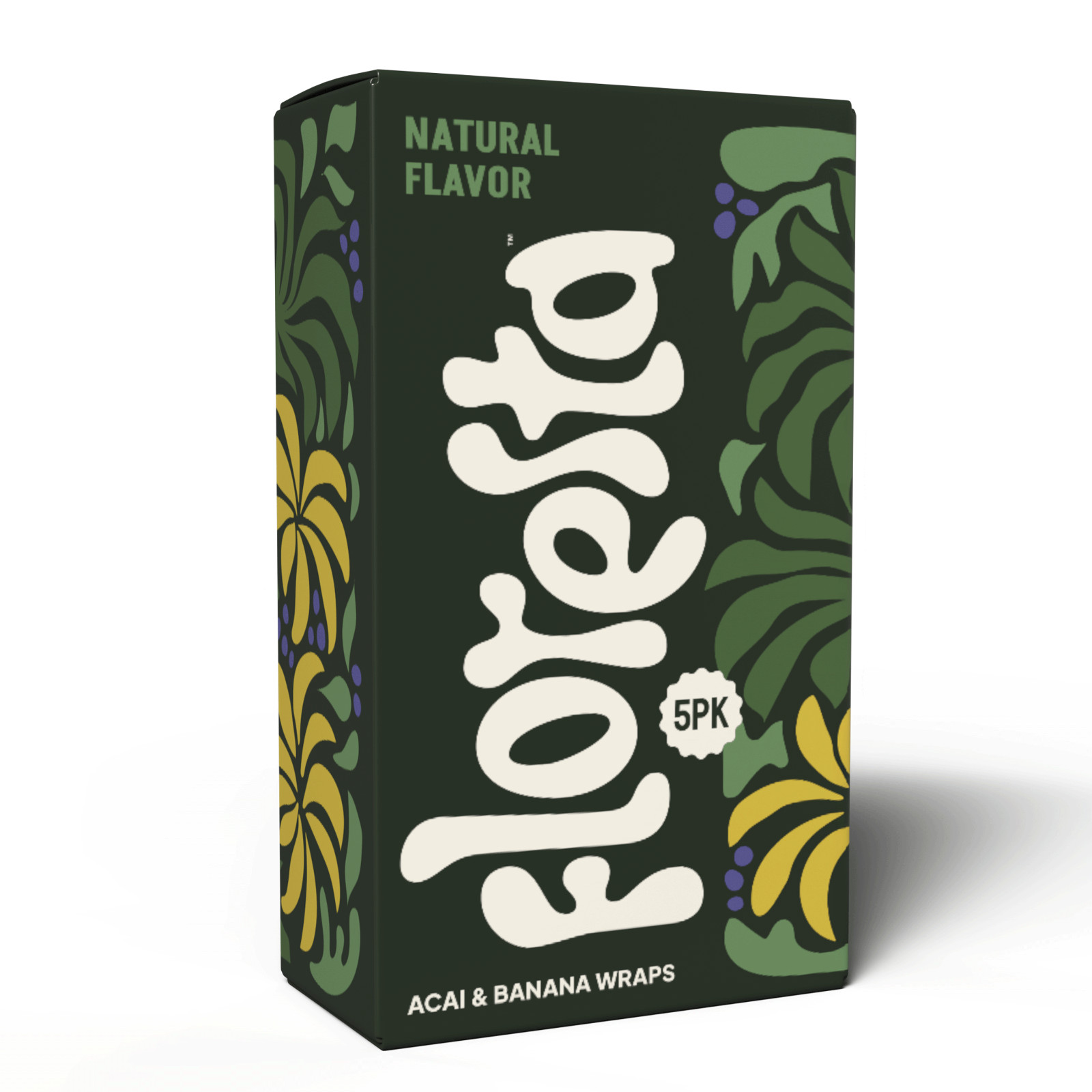 Floresta Acai Wraps - Natural Flavor Banana + Acai Blend Wraps. Box of 25