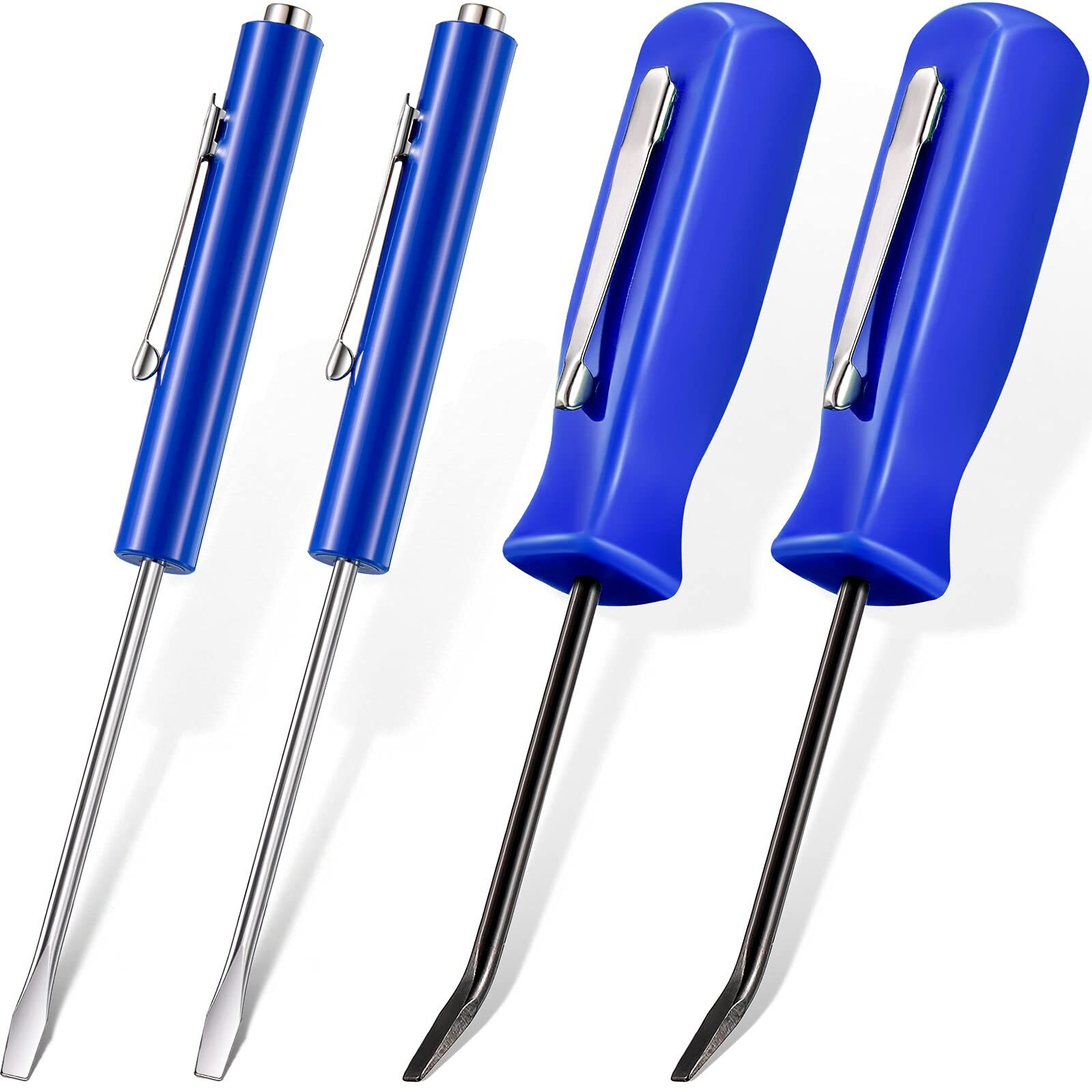 4 Pieces Pocket Screwdriver With Magnet Mini Slotted Head Magnetic Pocket Screwd