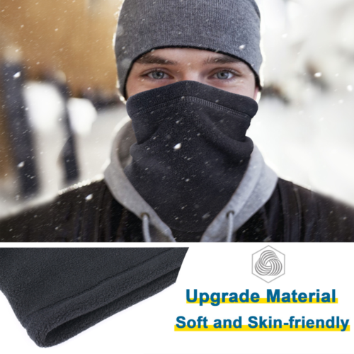 Fleece Neck Warmer Gaiter Windproof Face Mask Winter Head Scarf for Cold Weather