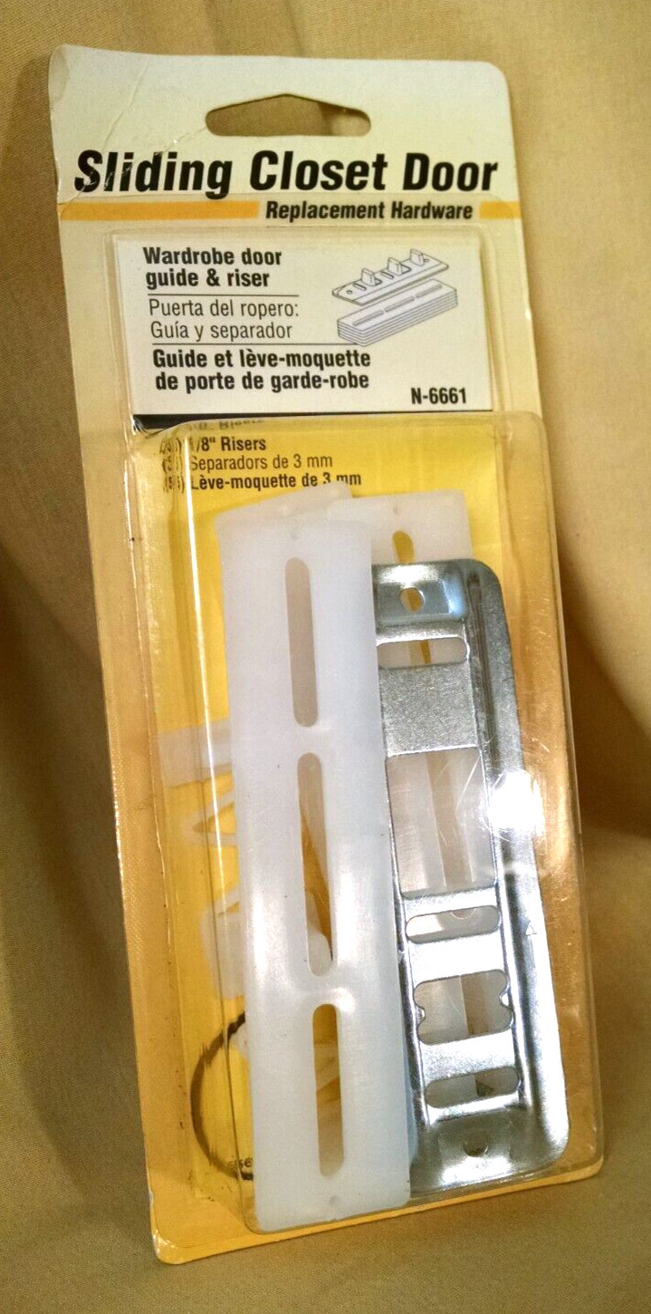 SLIDING CLOSET DOOR REPLACEMENT HARDWARE N-6661 WARDROBE DOOR GUIDE RISERS 1/8".