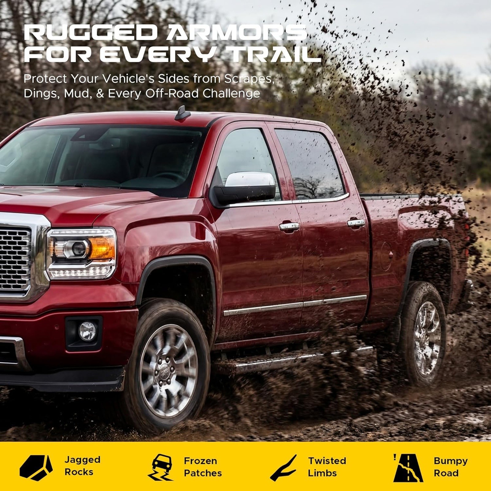 Rocker Panel Cab Corners fit 2014-2018 Chevy Silverado GMC Sierra Crew Cab Pair