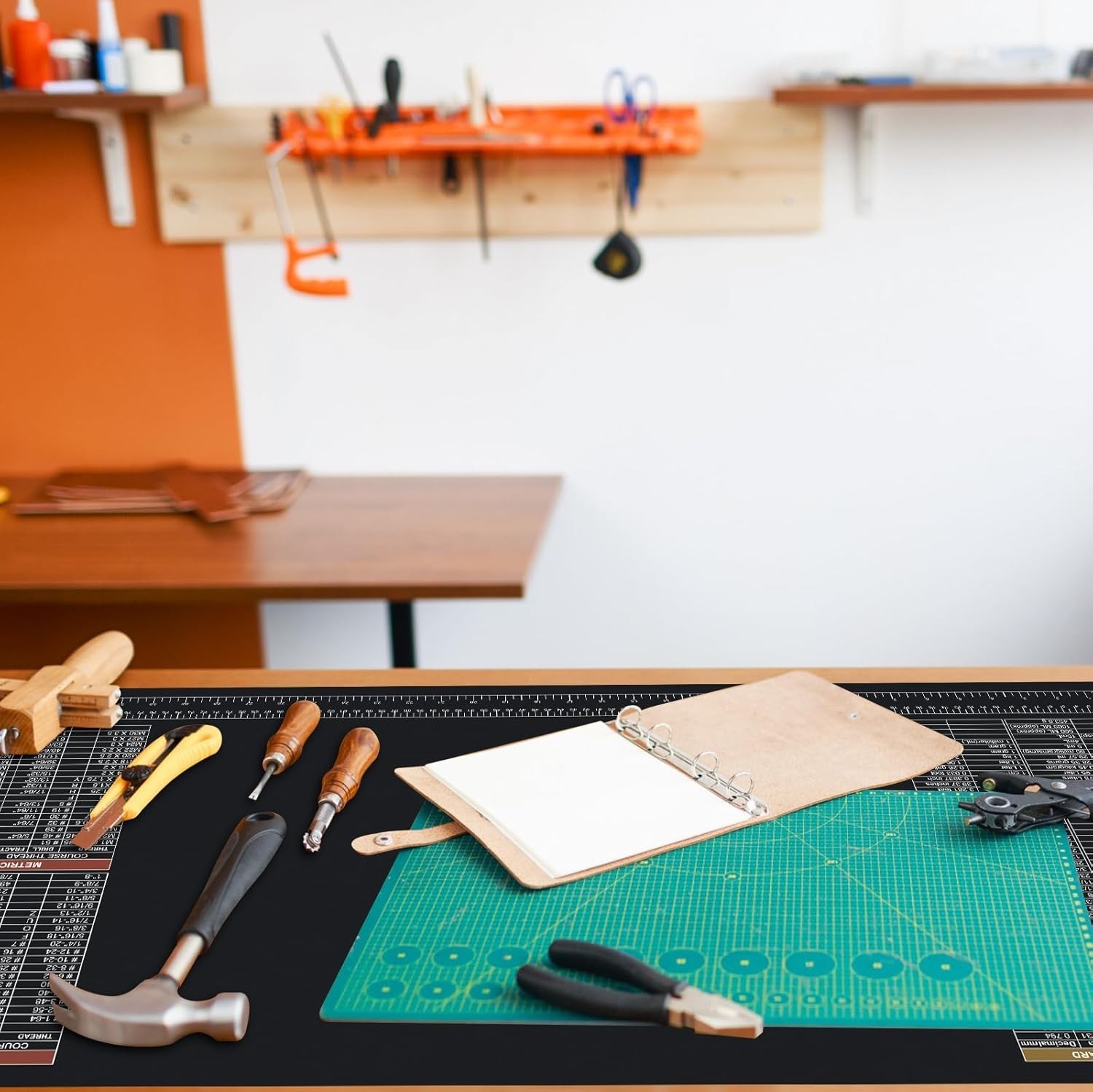 39.5”X18” DIY Worktable Mat Large Work Bench Workshop Workbench Black