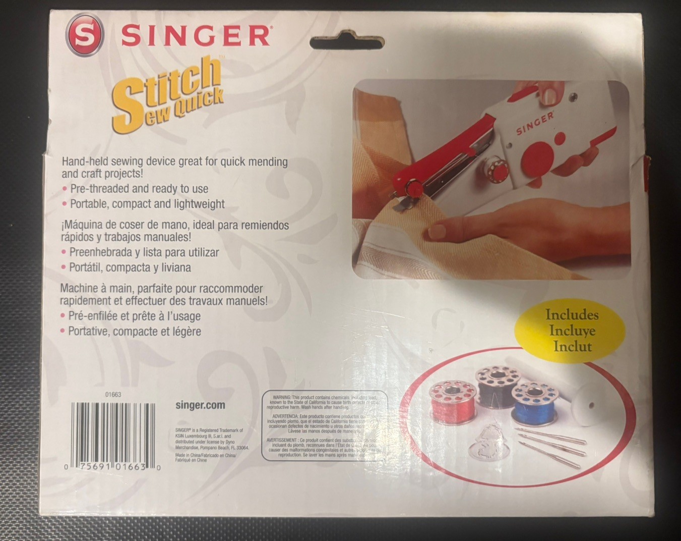 Stitch Sew Quick by Singer Hand Held - tested/working. with thread/accessories