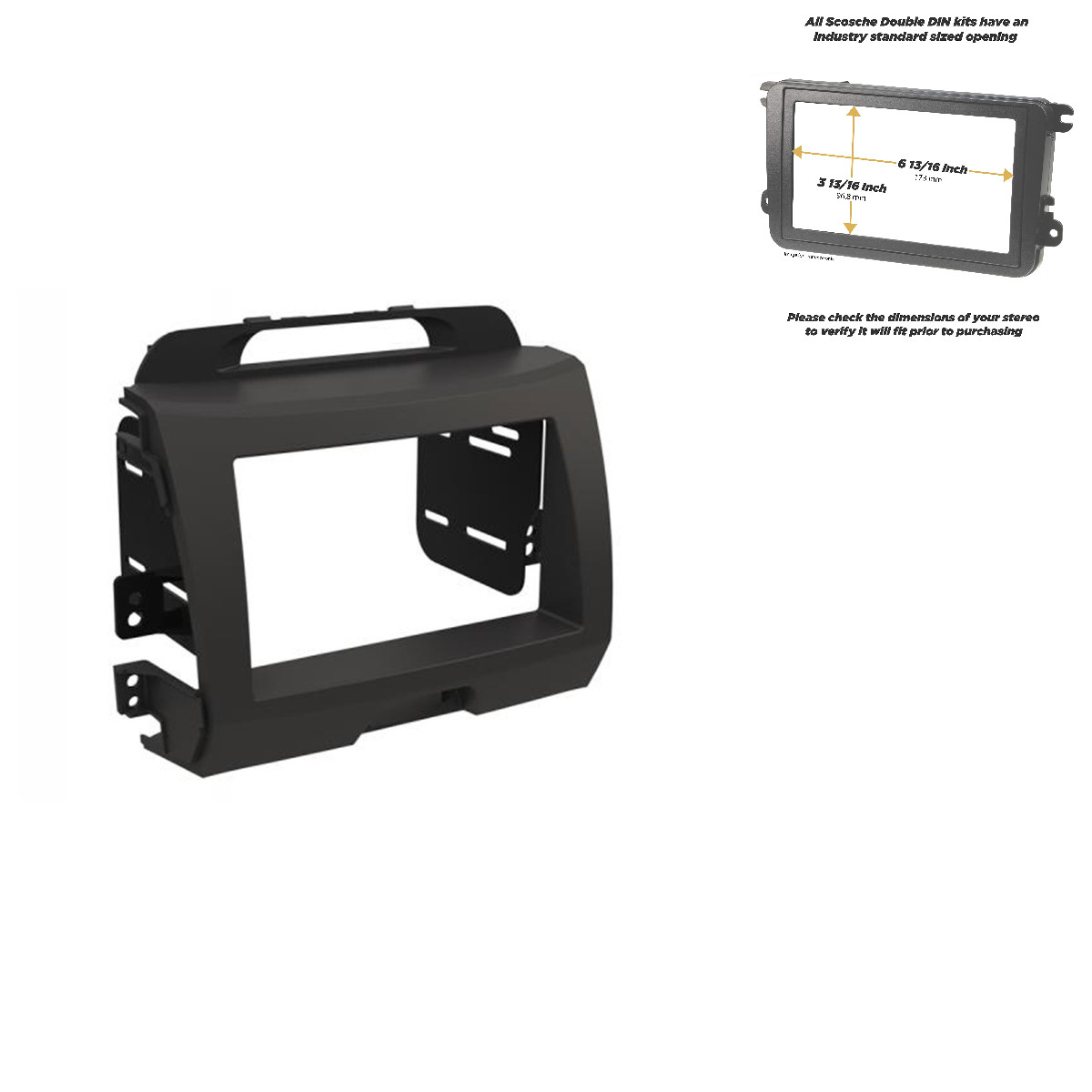 Scosche Ka2099Dgb Compatible 2011-15 Kia Sportage Iso Double Din Dinpocket Dash