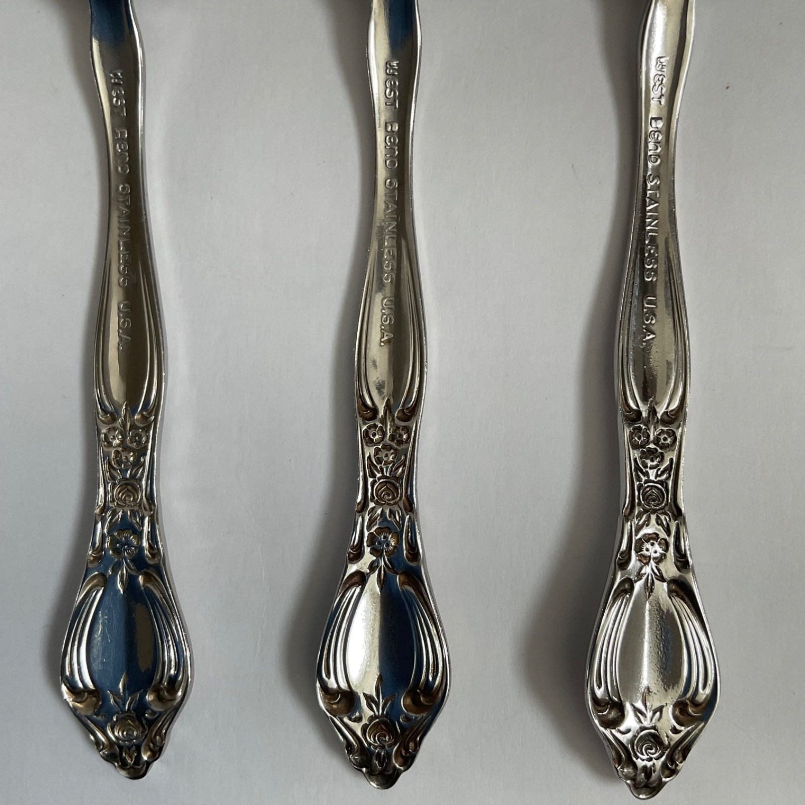 Oneida West Bend AFFECTION Pattern Stainless USA Flatware Teaspoons Set Of 5