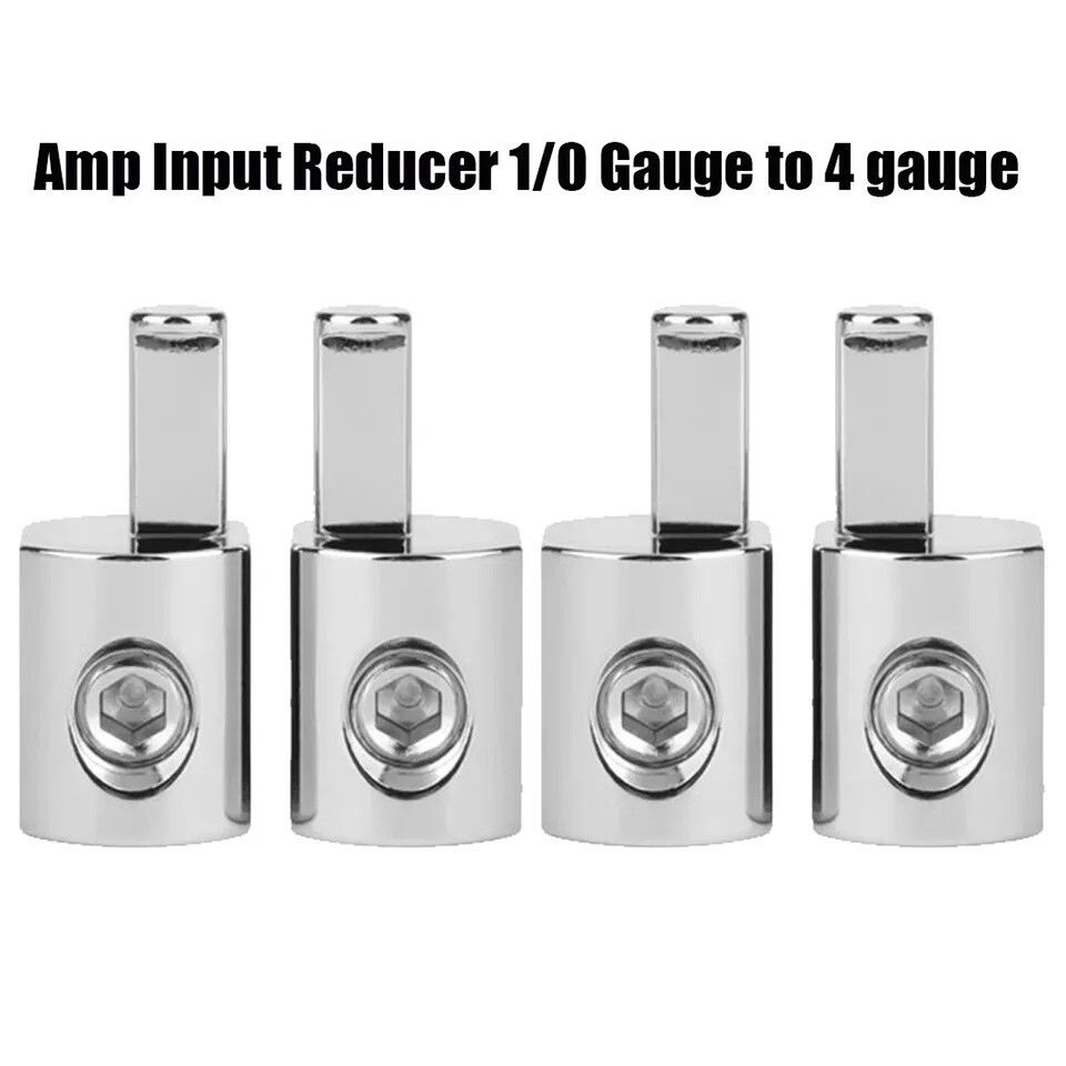 4Pcs 1/0 Gauge To 4 Gauge Pin AWG Power Wire Reducer Car Audio Amp Terminal