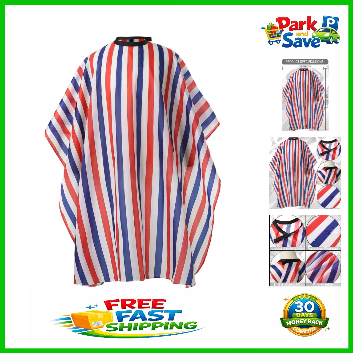 Professional Quality Adjustable Waterproof Hair Cutting Cape - Multicolor Style