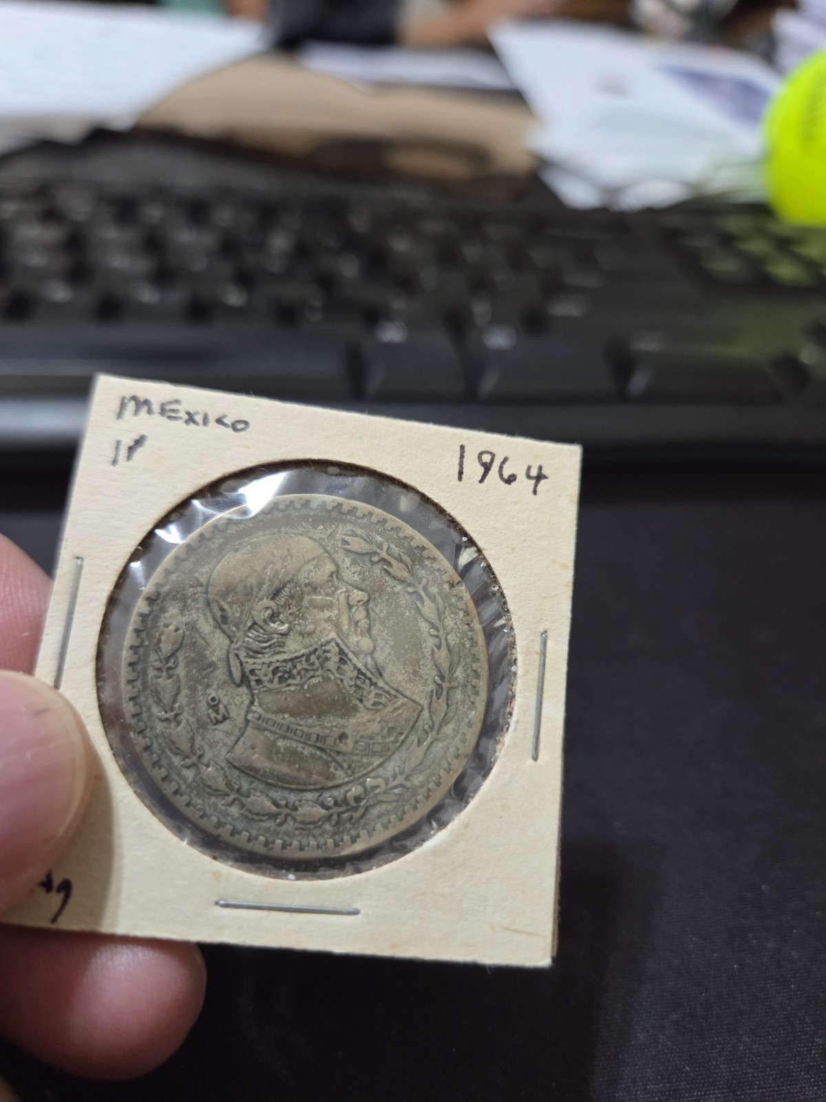 1964-Mo Un One Peso Mexico Silver Coin Mexican National Coat of Arms Silver