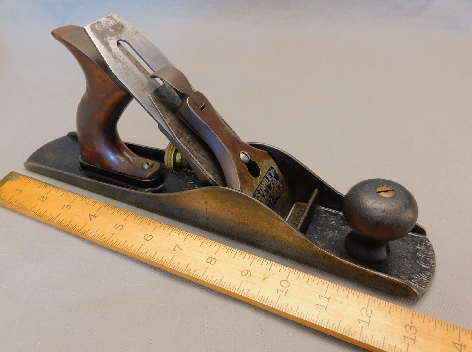 Stanley Bed Rock No. 605 Jack Plane  Type 3 c. 1900  Nice Condition Antique Tool