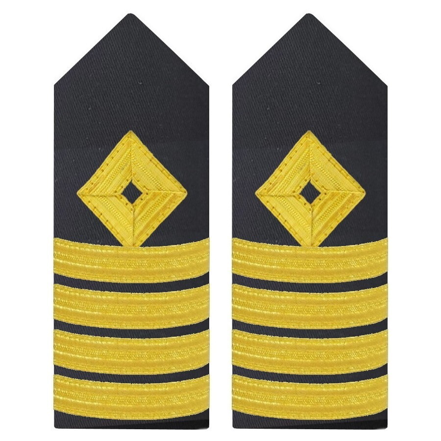 BuyStripes Captain Uniform Hardboard Epaulets Gold Diamond & Four Bars