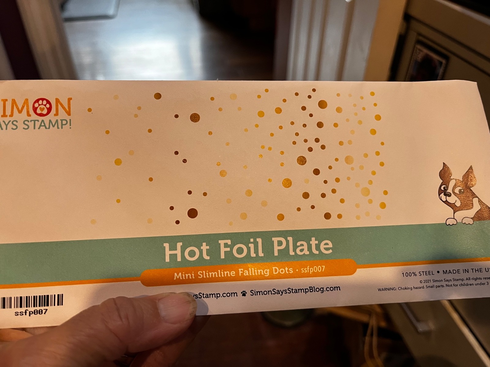 SIMON SAYS STAMP HOT FOIL PLATE - MINI SLIMLINE FALLING DOTS
