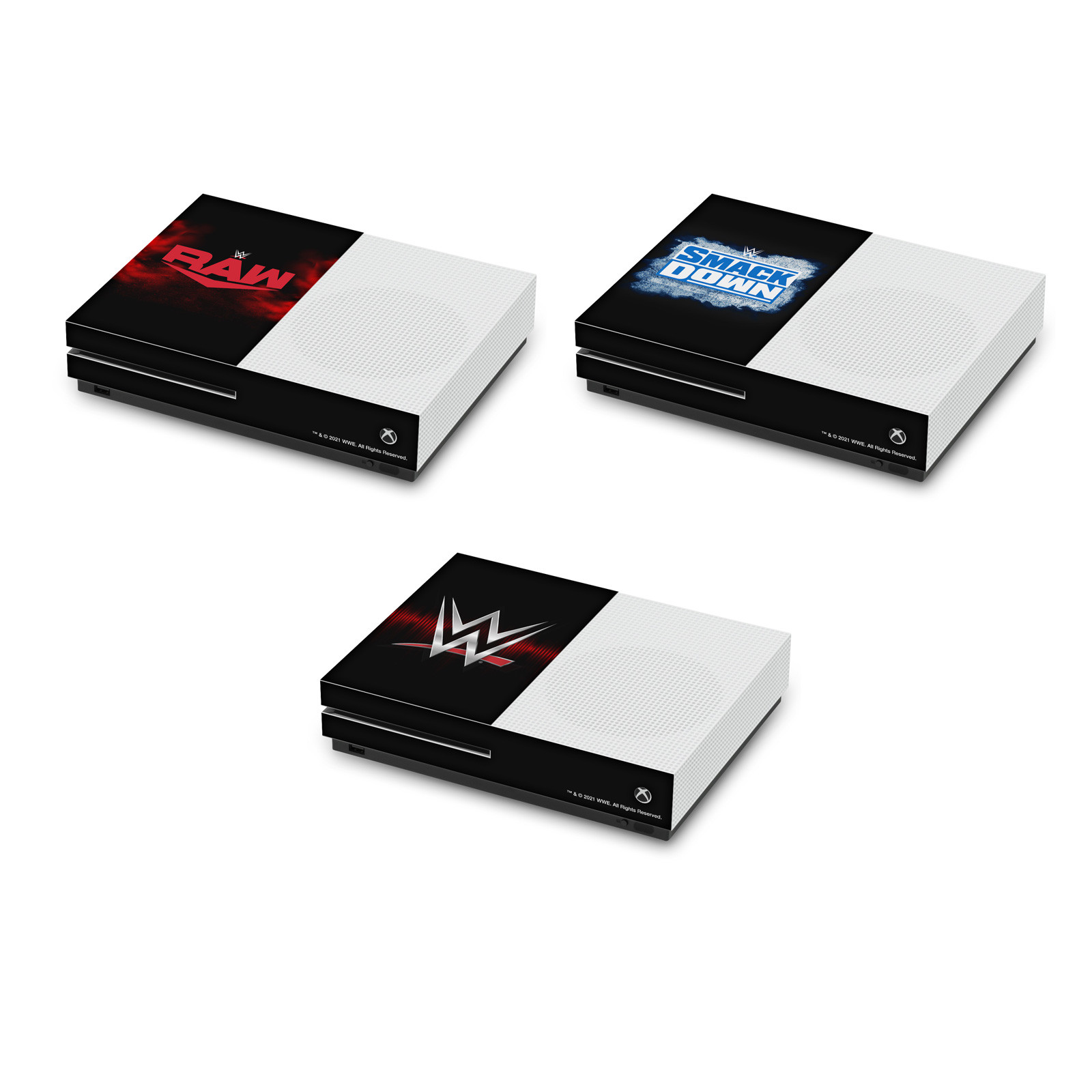 OFFICIAL WWE TV PROGRAM LOGOS VINYL STICKER SKIN DECAL FOR XBOX ONE S CONSOLE