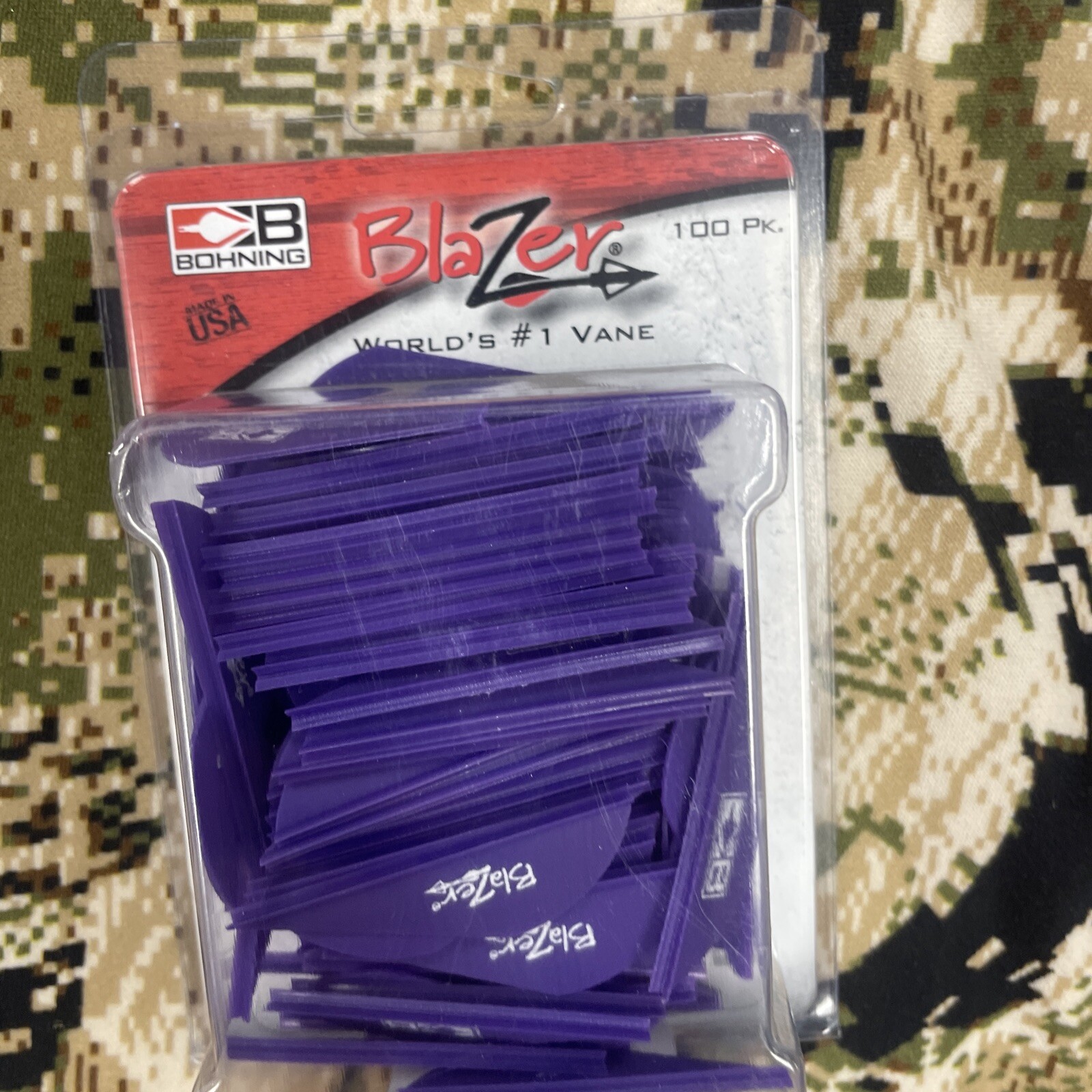 Bohning Blazer Purple Vane 100 Pack 6 Grains