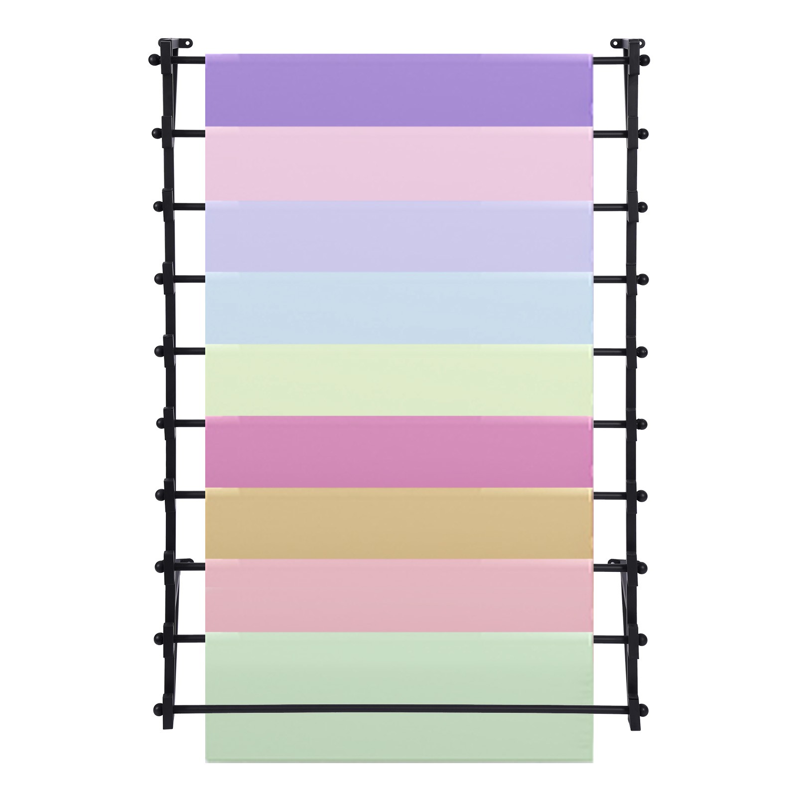 Wall Mounted Display Rack, 10-Layer Wall Wrapping Paper Ribbon Organizer Black