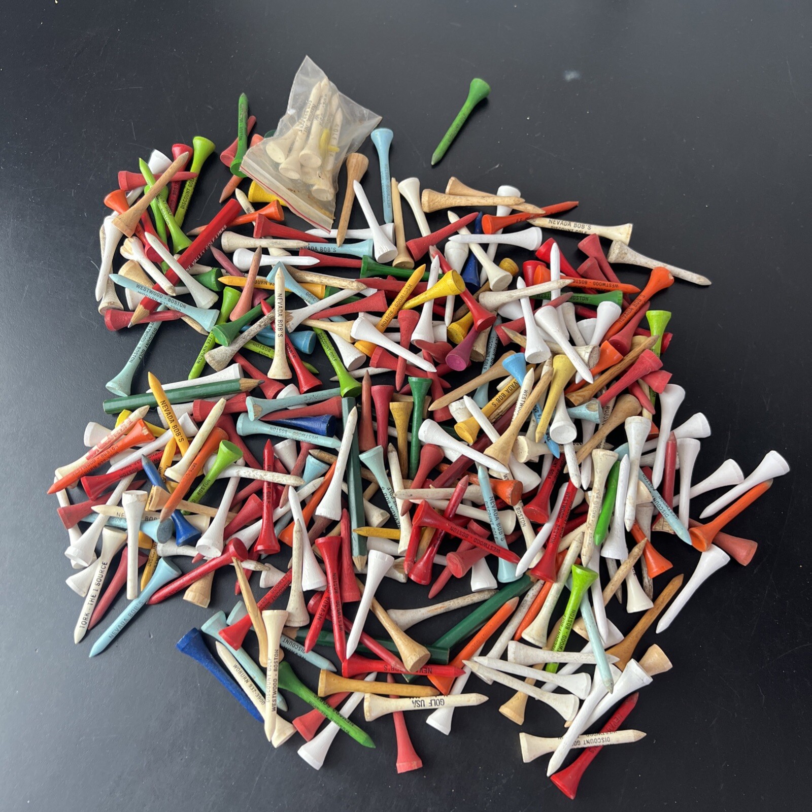 Vintage Golf Tees Lot Of Over 100 Includes Mostly Wood Some Advertising
