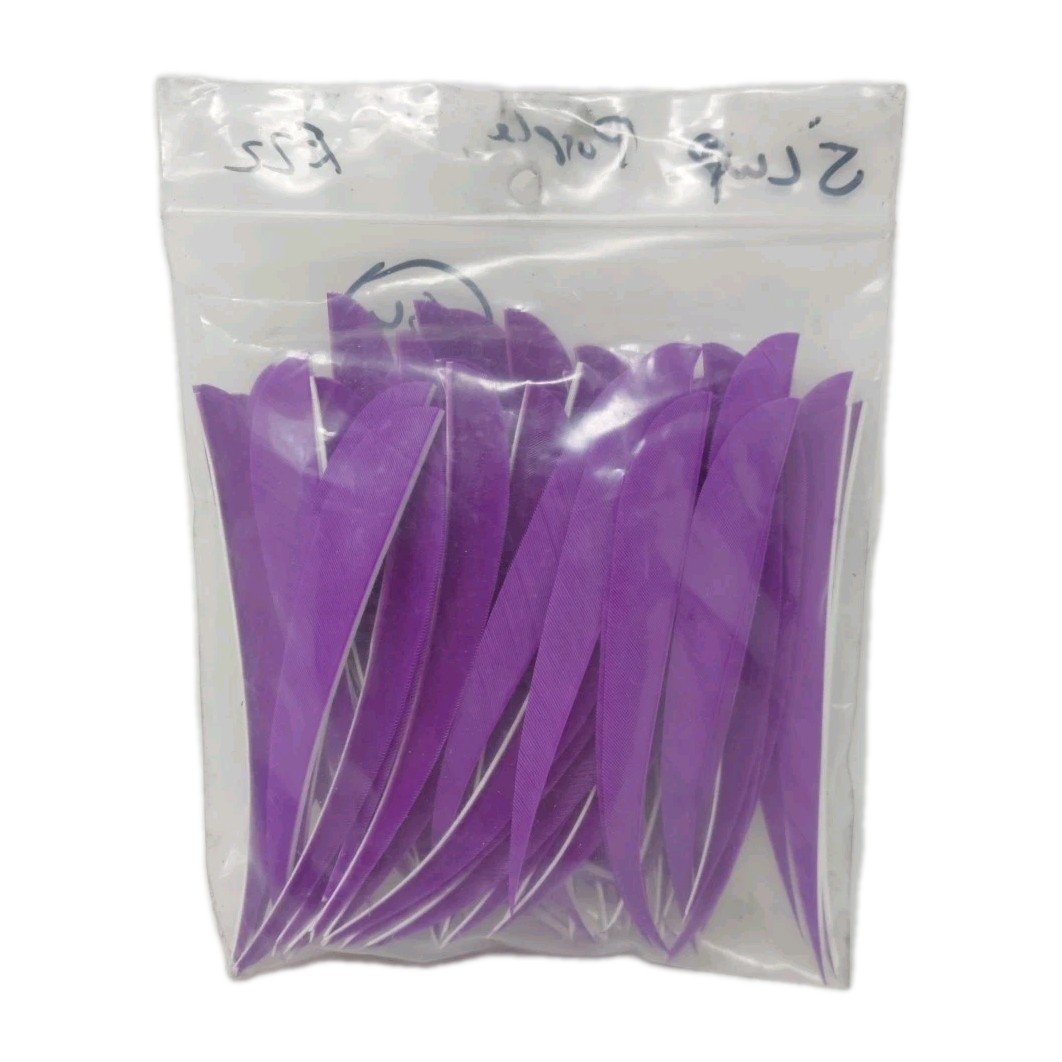 64 Count Archery Arrow Feathers 5" Left Wing: Parabolic Purple