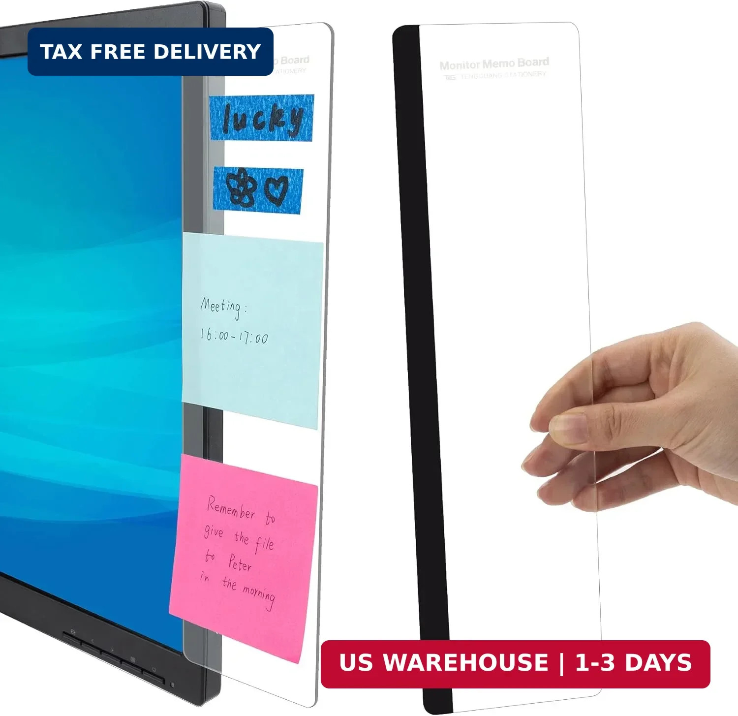 Office Desk Accessories 2pcs Computer Monitor Memo Board Office Supplies | Compu