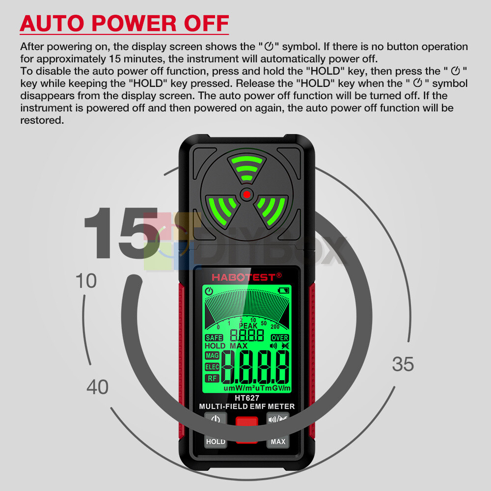 HABOTEST Radiation Detector EMF Meter HT627 Digital Electromagnetic Frequency