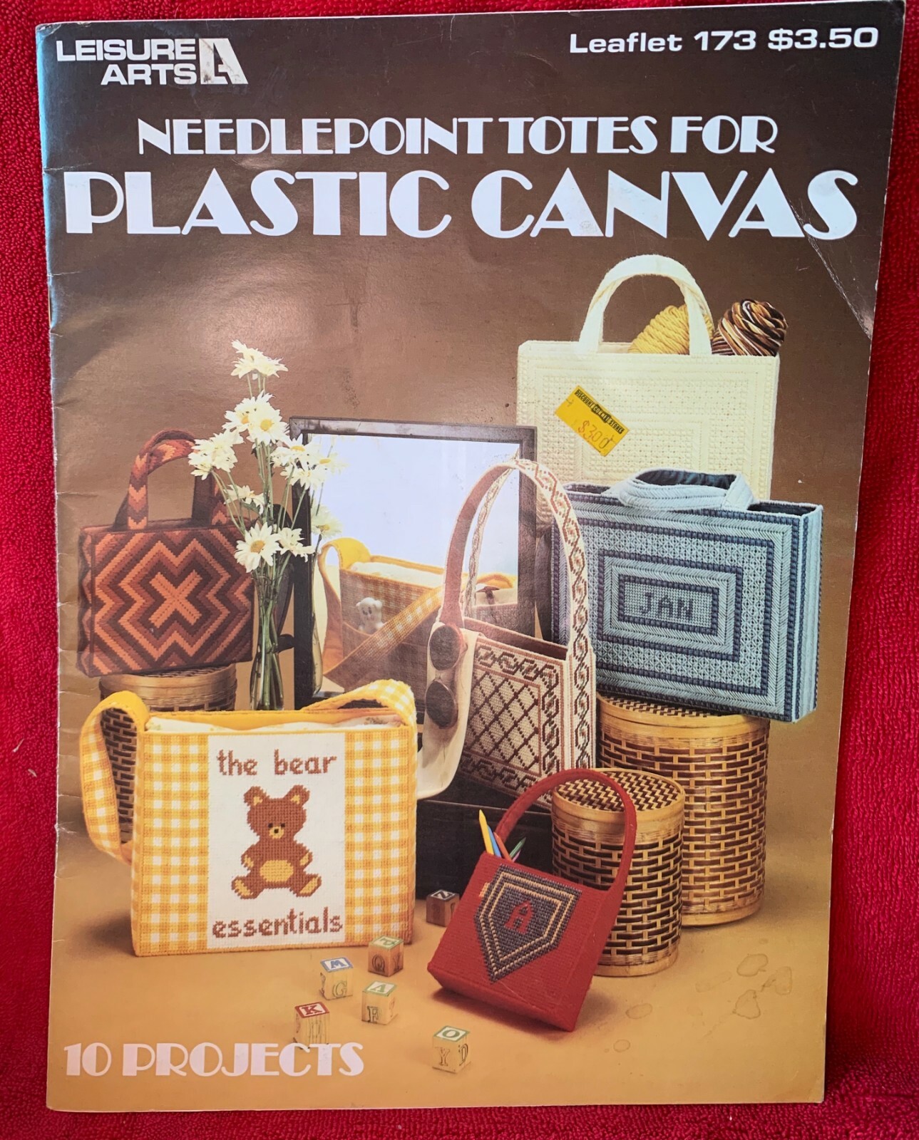 LEISURE ARTS #173: NEEDLEPOINT TOTES FOR PLASTIC CANVAS, VINTAGE & COMPLETE