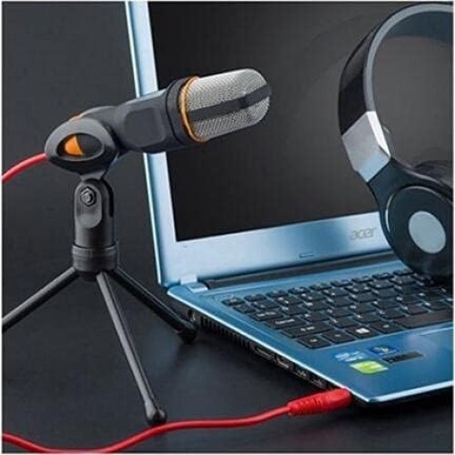 Computer Microphone,Condenser Microphone,3.5MM Plug and Play Omnidirectional Mic