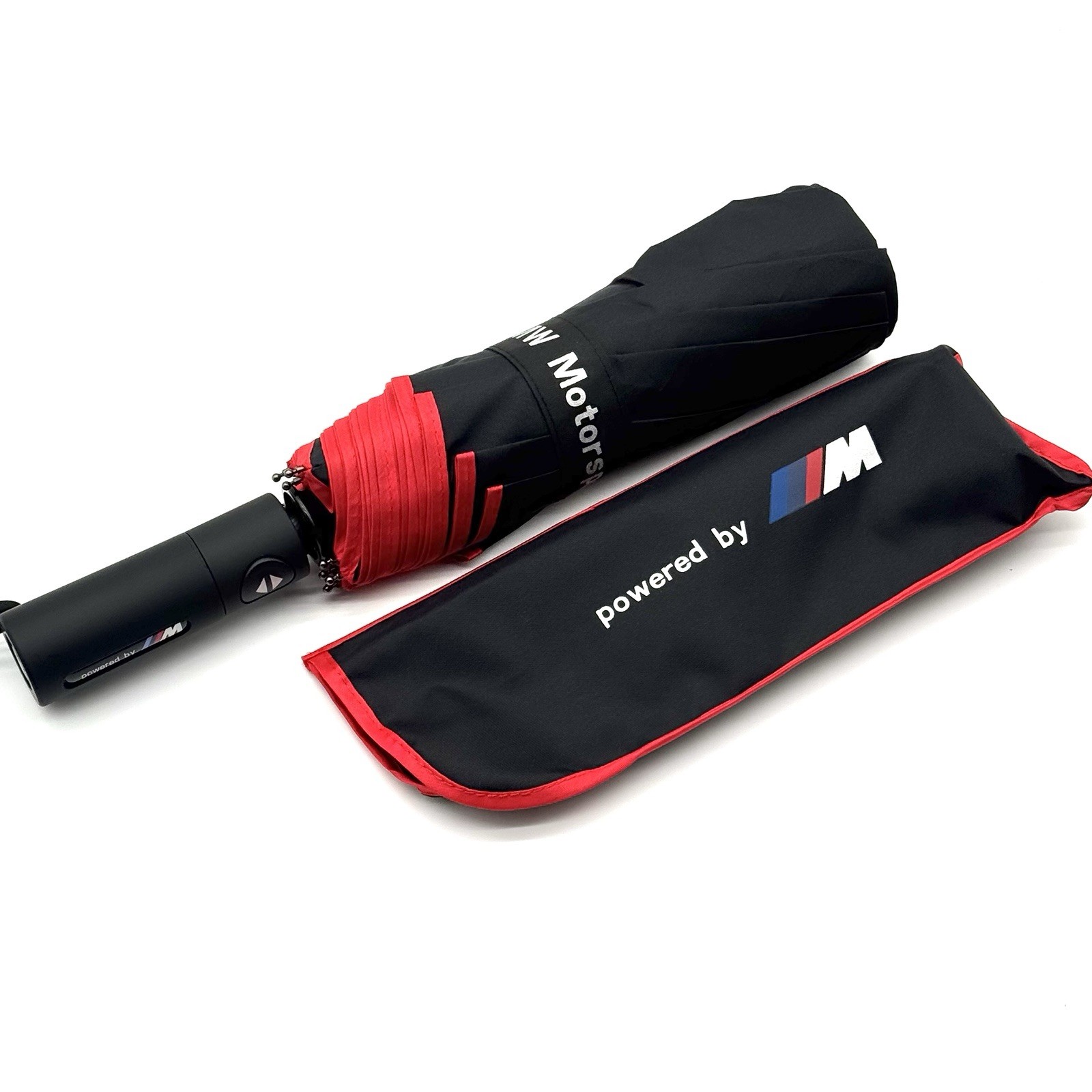 BMW M Series Compact Umbrella – Black & Red | Premium Motorsport Design