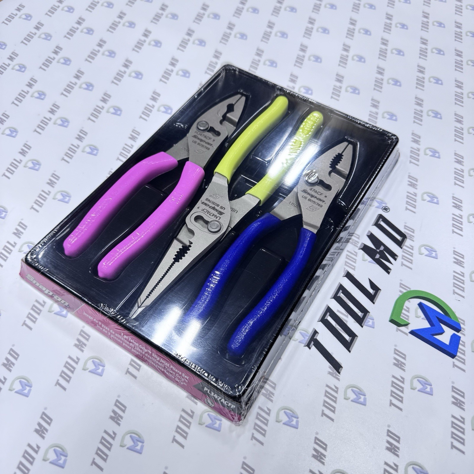 Snap-on Tools USA NEW Assorted Color Slip Joint Pliers Set PL347ACF LN47ACF