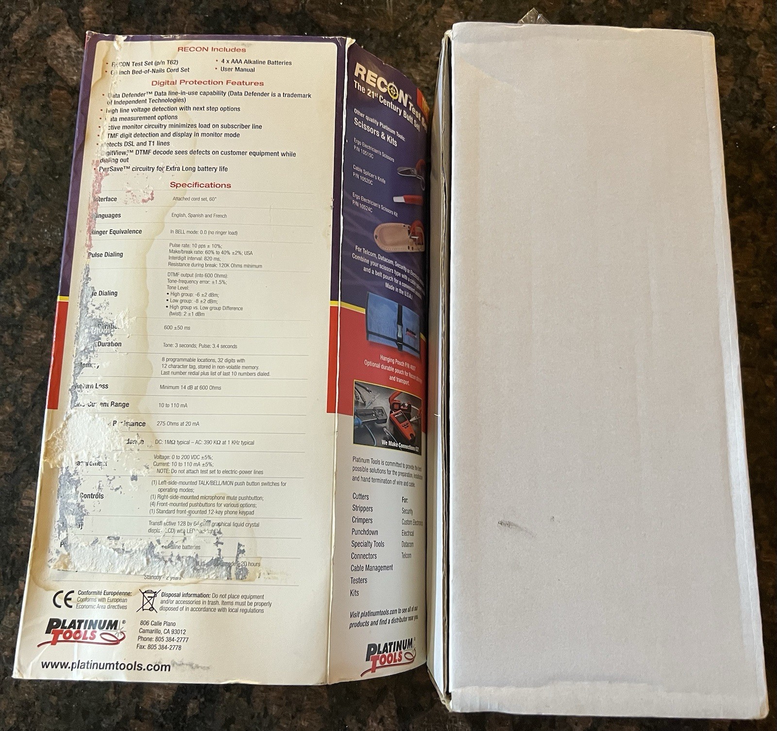 Platinum Tools Recon Test Set 21st Entury Butt Set Damaged Box New
