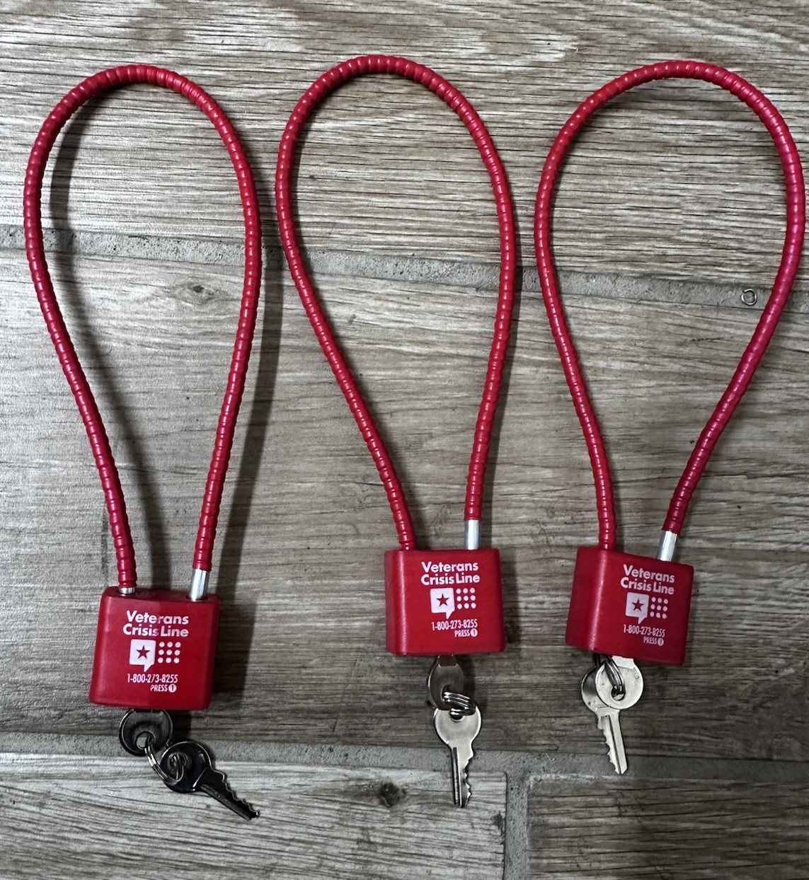 3 Pack - 15" Cable Gun Lock 2 Keys 30mm Pistol Shotgun Rifle Veteran Crisis Line
