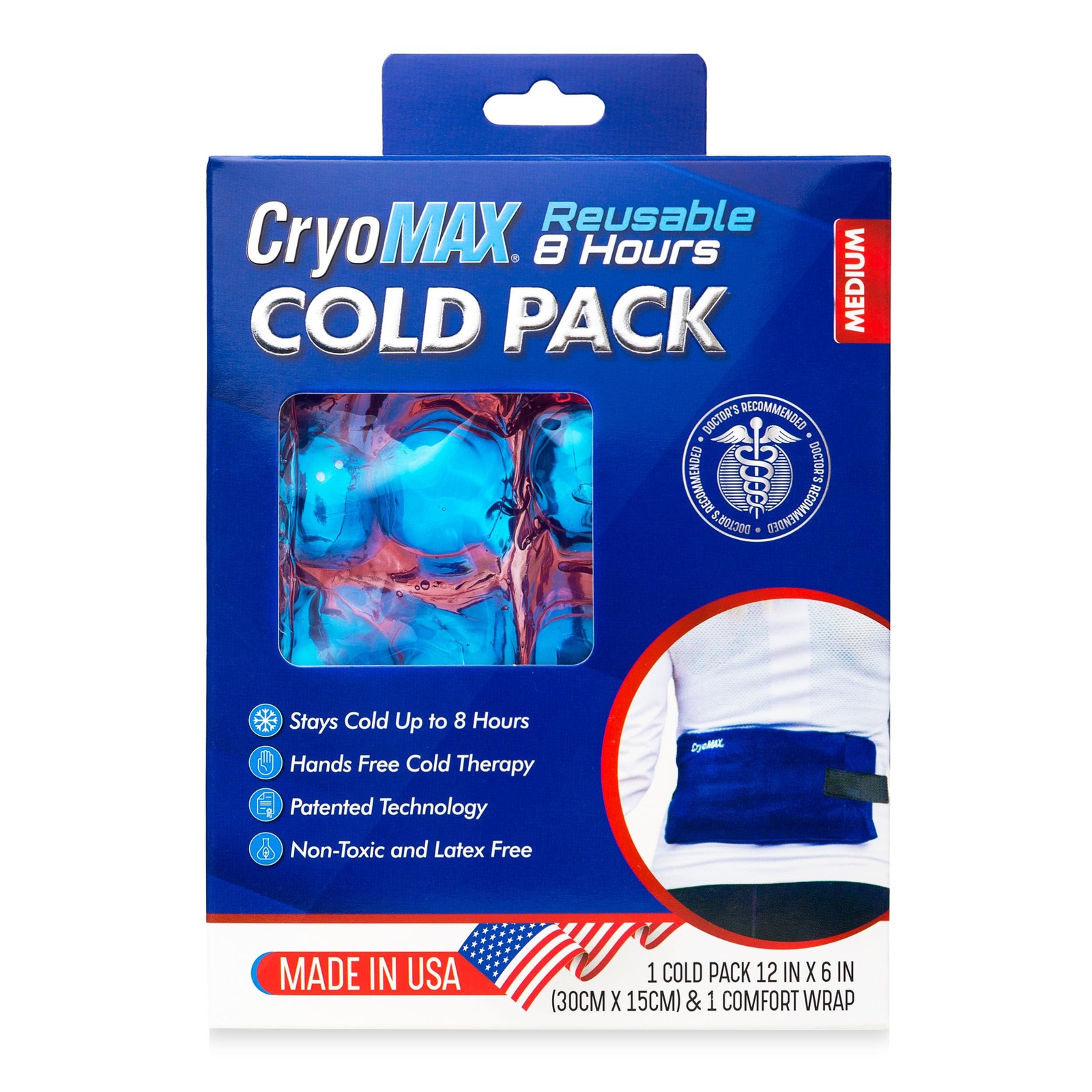 Cold Pack, 8 Hour Reusable Cold Therapy Ice Pack for Elbows, Knees, Neck + Mo...