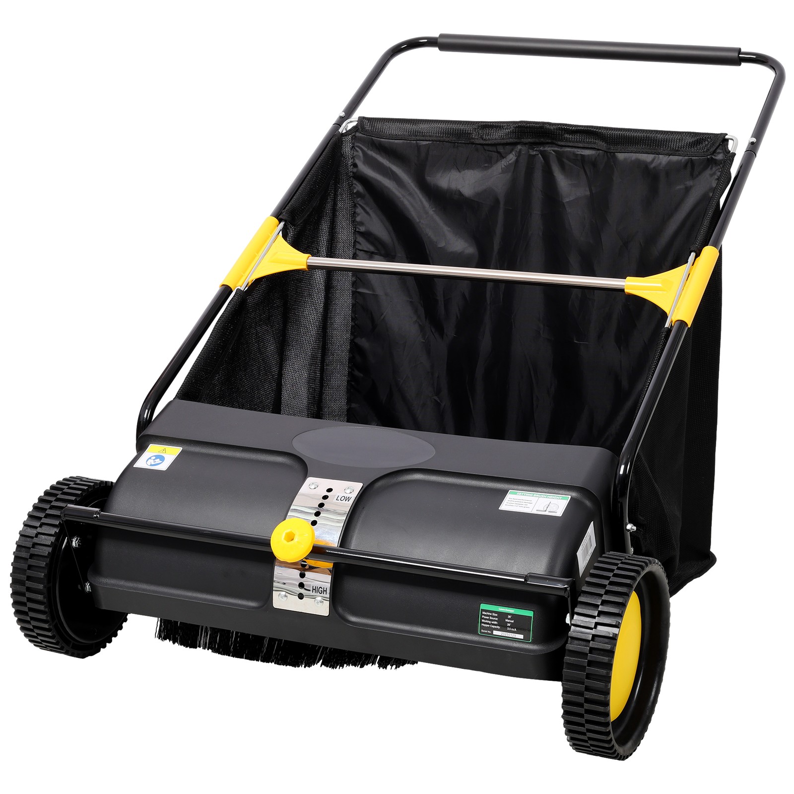 4-Brush 21in Lawn Sweeper 3.5cu.ft Hopper Capacity
