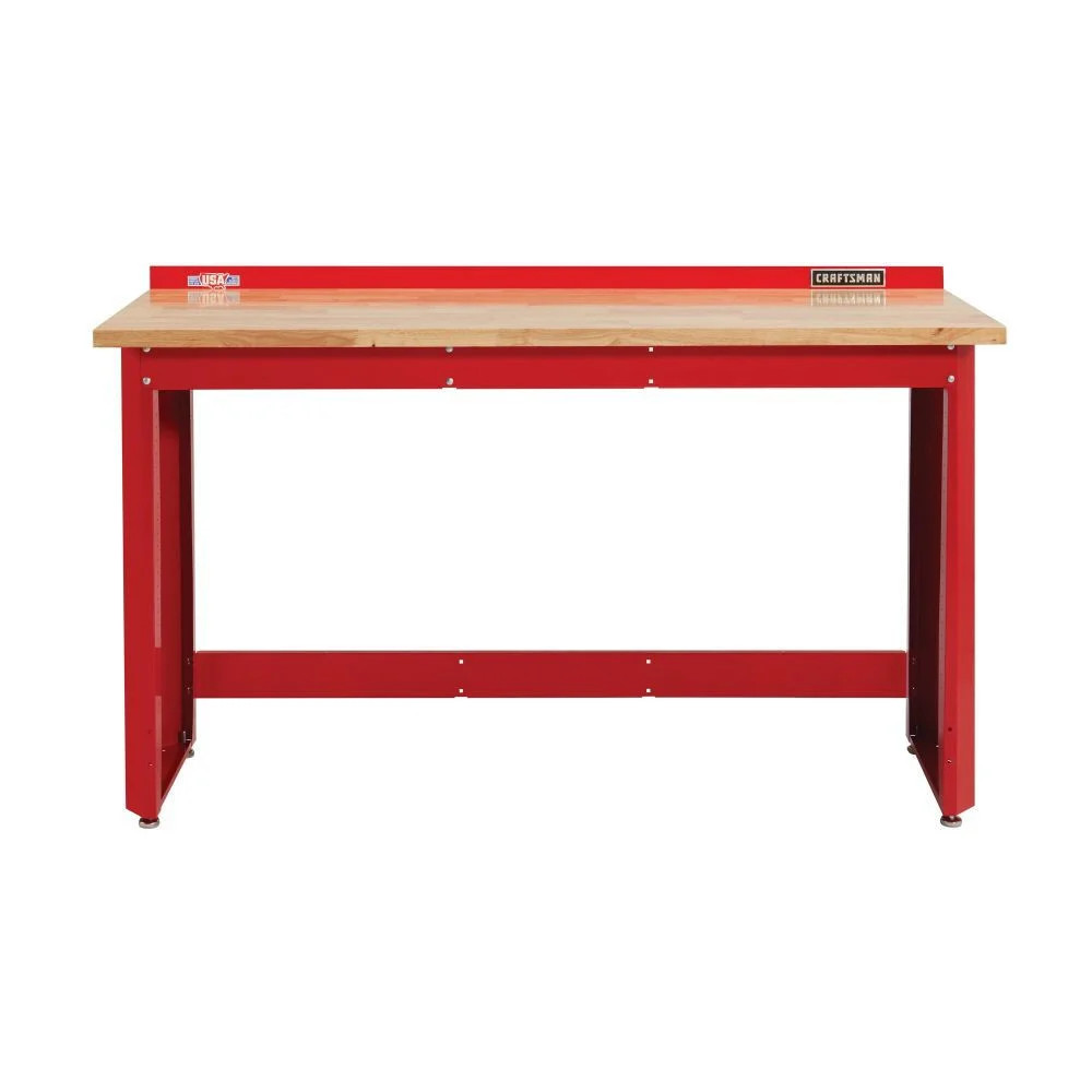 Craftsman 6 Ft. Wide Workbench With Butcher Block Top (Red)