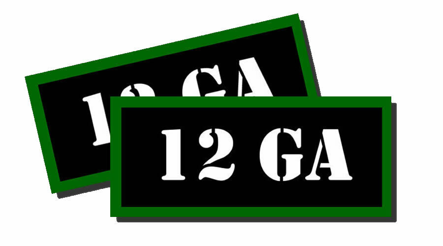 12 GA Ammo Can Labels for Ammunition Case 3.5" x1.50" stickers decals(2PACK)
