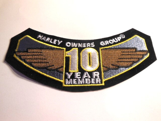 VINTAGE HOG HARLEY DAVIDSON OWNERS GROUP 10 YEAR PATCH