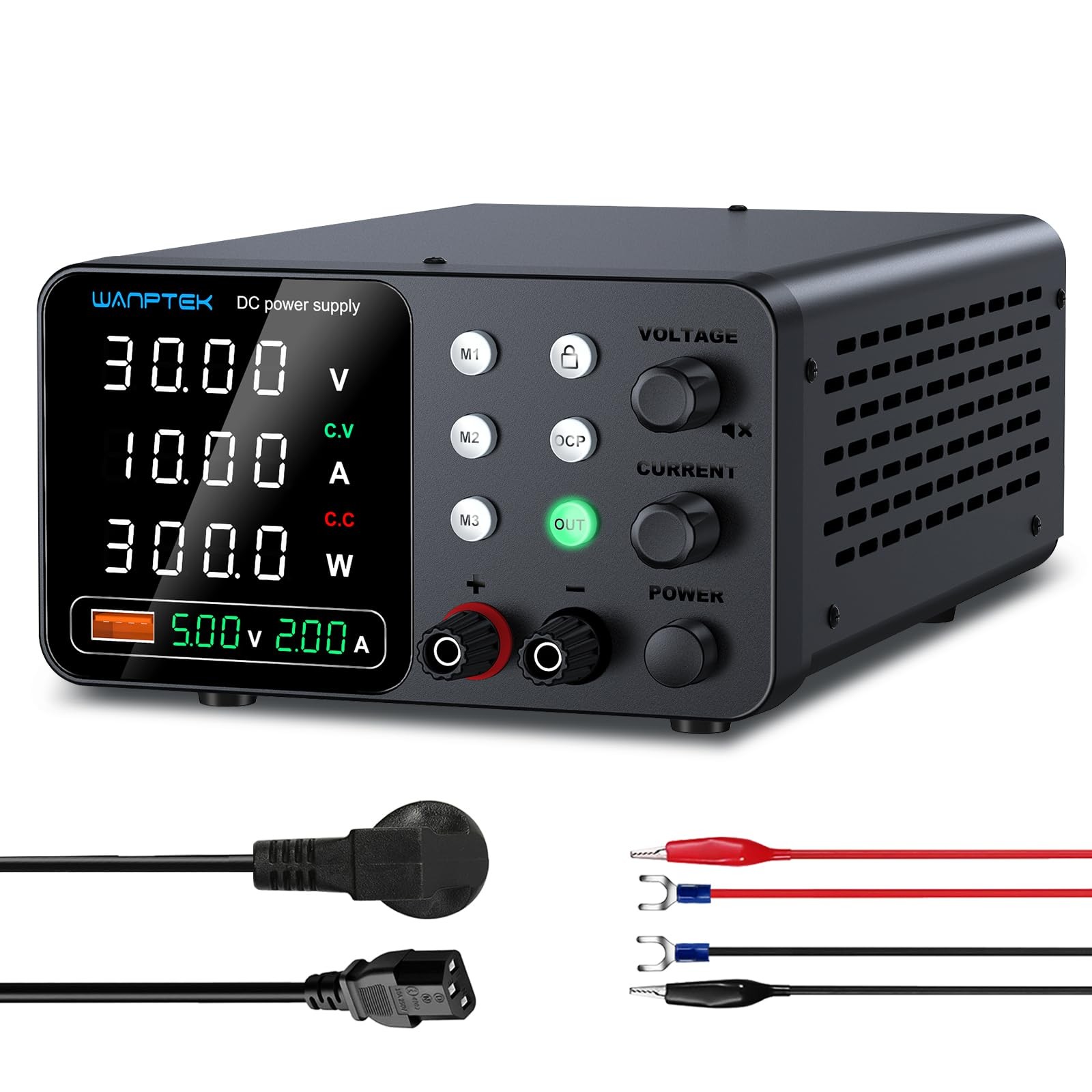WANPTEK 30V 10A Black Power Supply