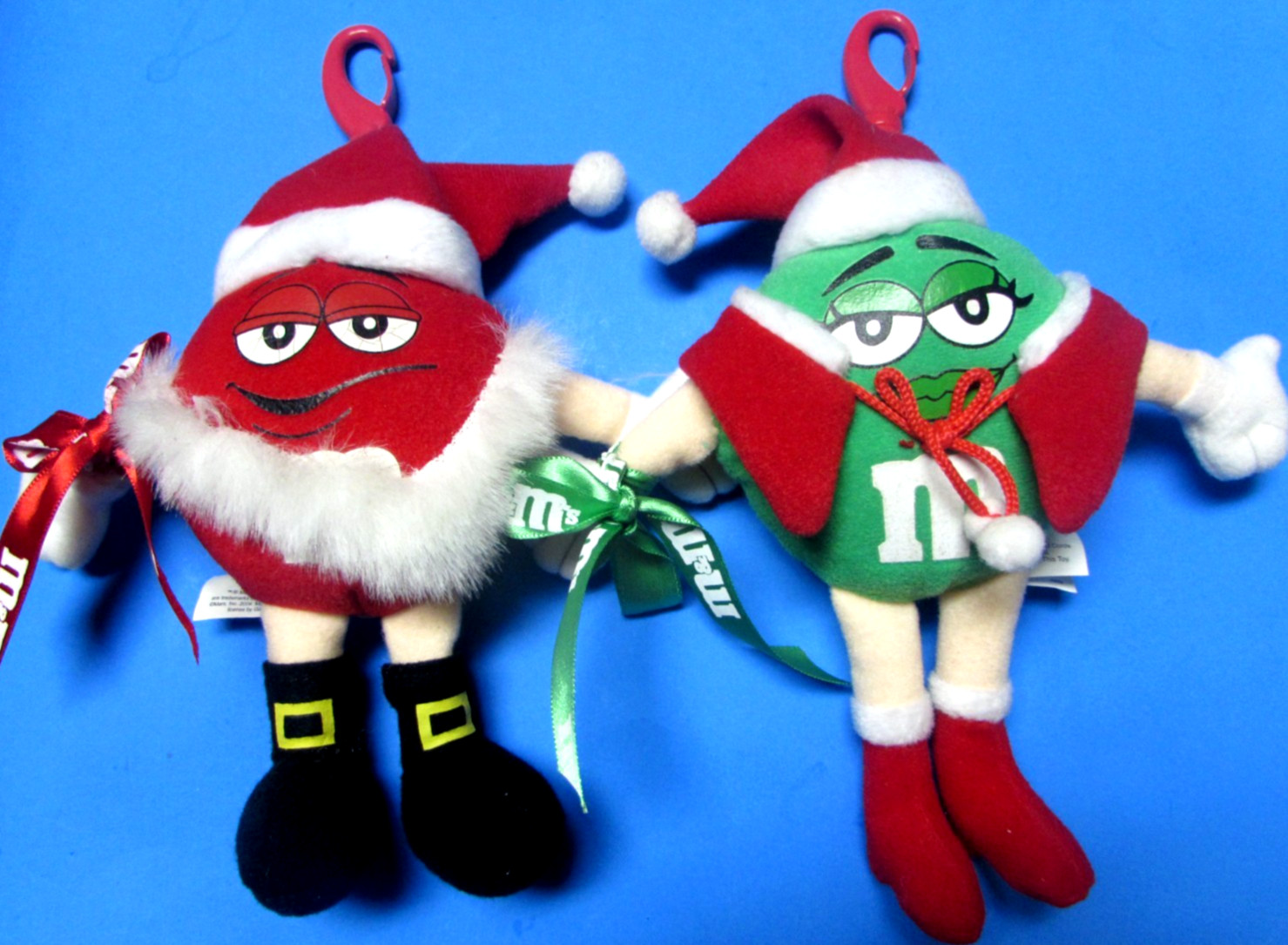 LOT OF  2  M&M'S  MR  &  MRS . SANTA  CLUAS -  PLUSH  CHARACTERS