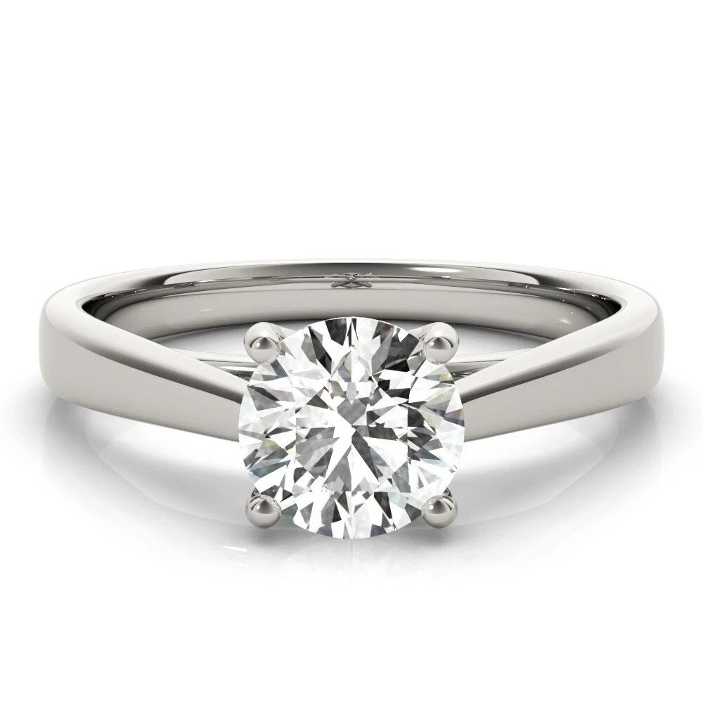 Lab-Created 1.65 Ct Round Cut VVS1 Diamond Engagement Ring 14K White Gold FN