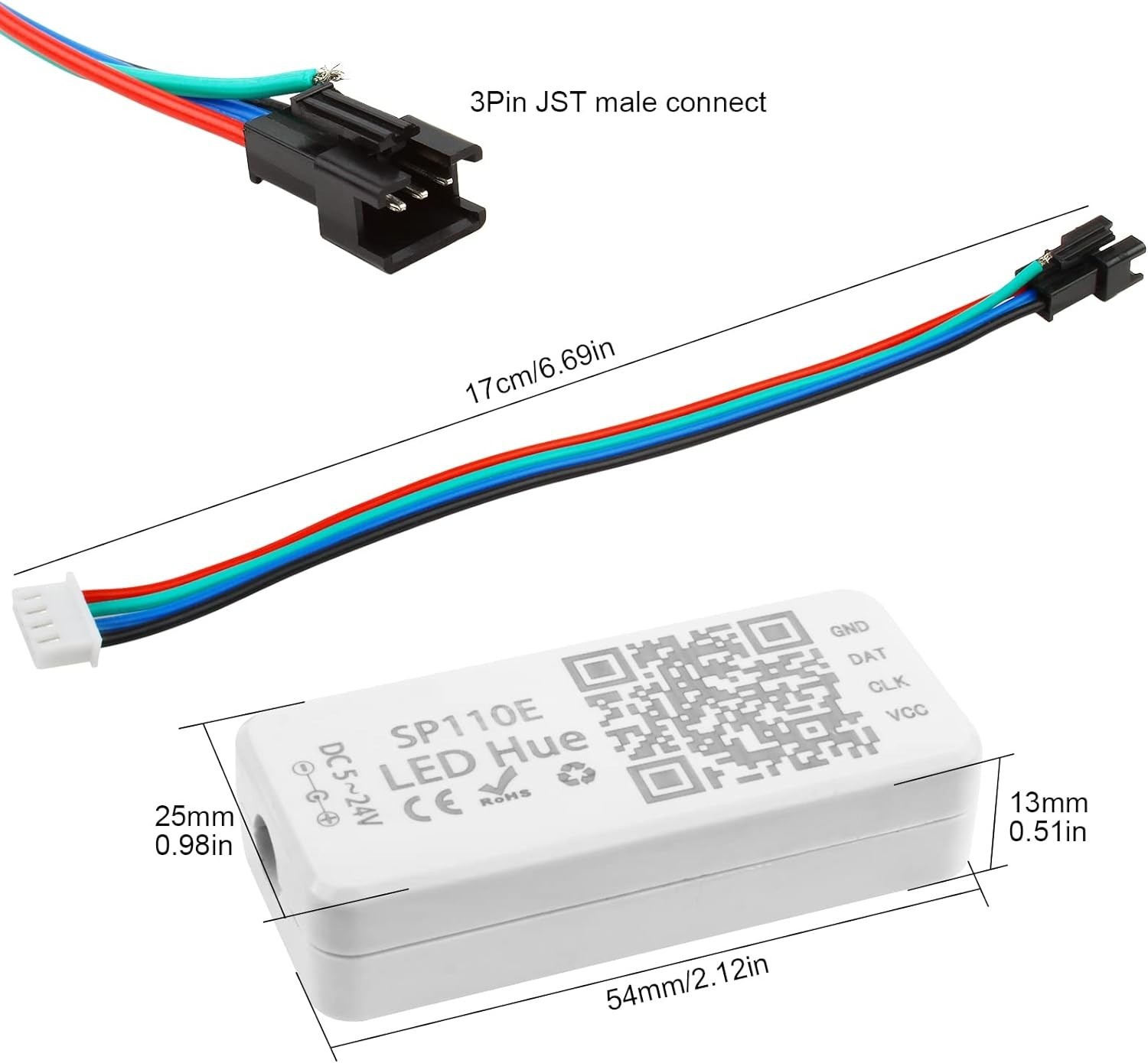 WS2812B WS2811 Addressable LED Bluetooth Controller iOS Android App Wireless
