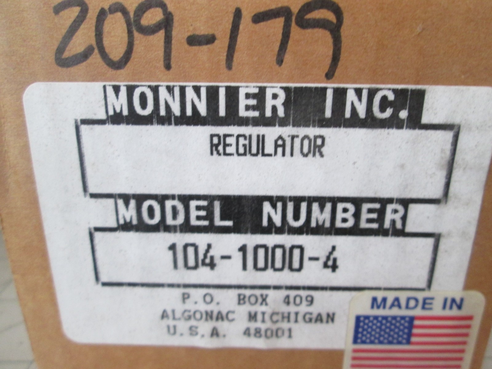 Monnier, Regulator, 104-1000-4, 209-179, New