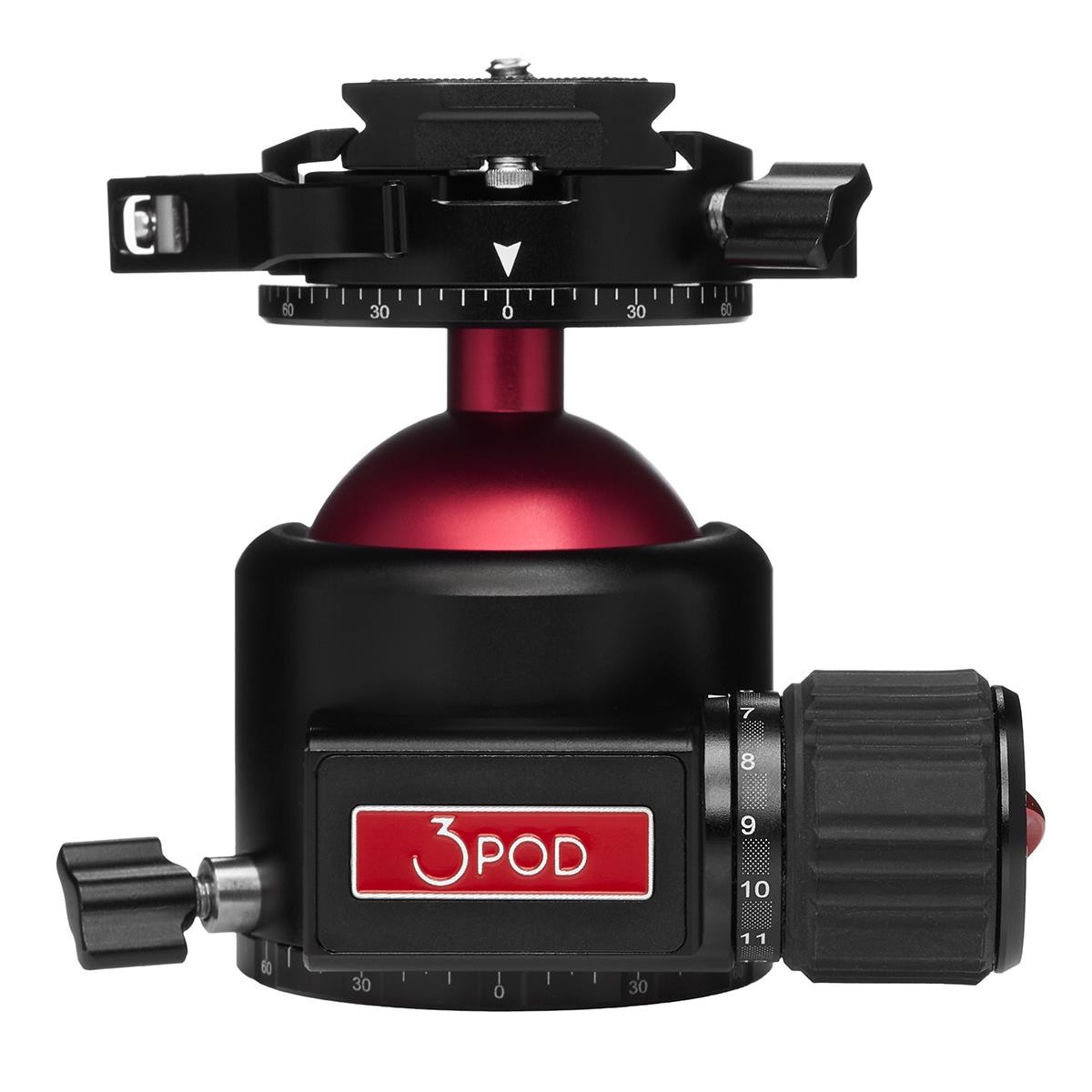 3Pod Everest Series H4 Ball Head, Arca Swiss Quick Release Plate, 360 Degree Rot