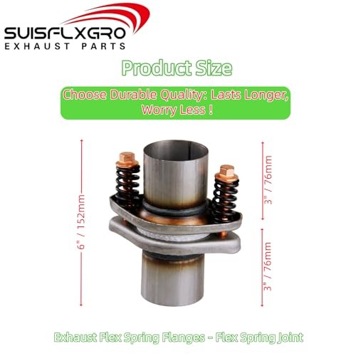 Exhaust Flex Spring Flanges 100% 409L Stainless, Spring Joint For 1.75"X6"