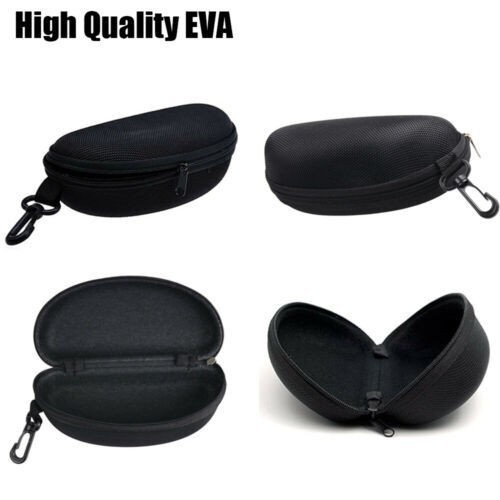 Hard Shell Sunglasses Case Portable Zipper Eyeglasses Box Protector With Clip