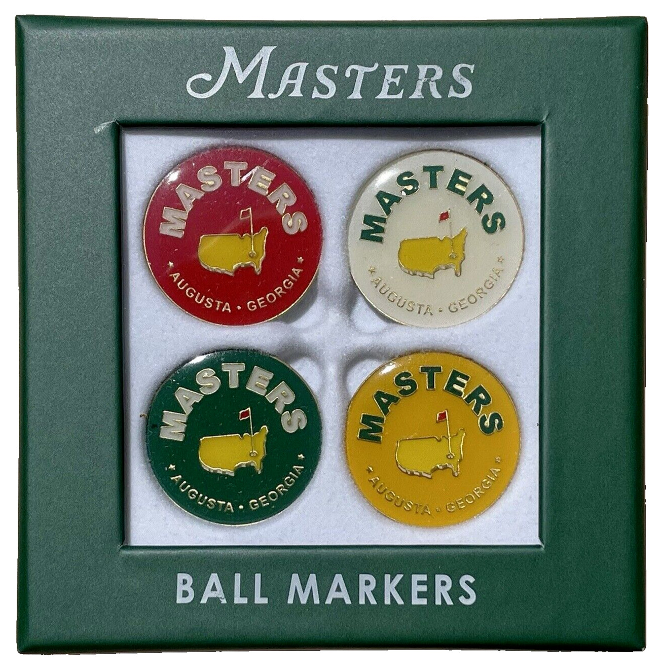 2026 Masters Tournament 4-Pack Metal Golf Ball Markers Set Augusta National 🔥 ⛳