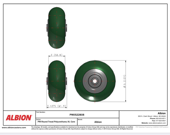 Albion 5 inch polyurethane wheel